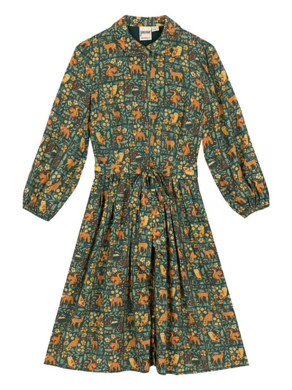 Andi Woodland Tile Print Shirt Dress, US Size 14, Green